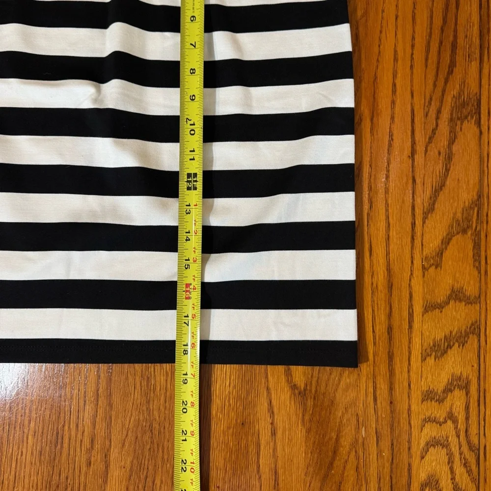 LOFT Black and White Striped Mini Skirt